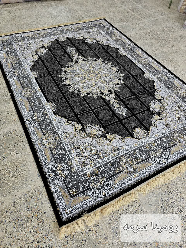فرش اقتصادی ضخیم طرح 700 رومینا سرمه ارسال رایگان کل ایران