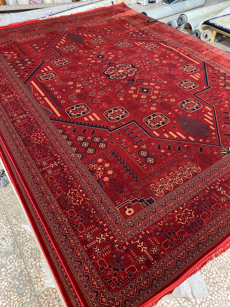 فرش 12متری 1200شانه تراکم 3600 لاکی فلت کد027 اکروایک ارسال رایگان